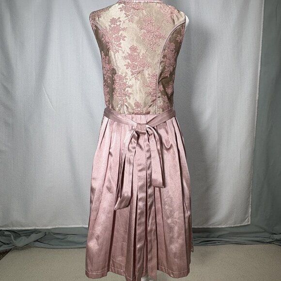 Traditional Bavarian Drindl Dress Midi Lace Satin Embroidery Corset Oktoberfest - Picture 3 of 16